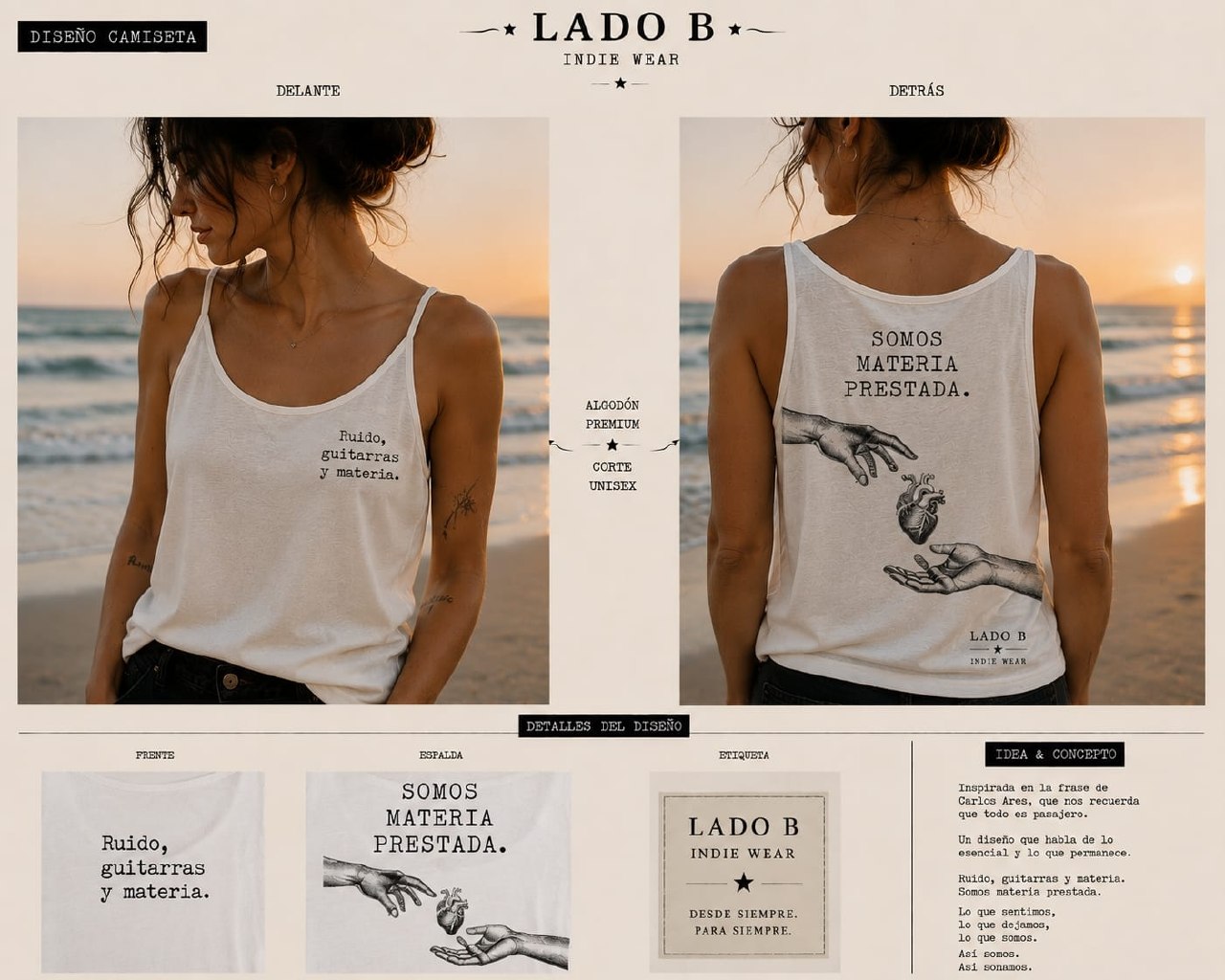 Camiseta Lado B Ruido, guitarras y materia